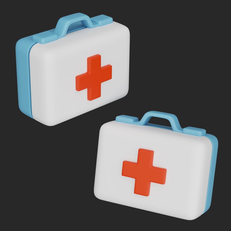 PSD kit de primeiros socorros gráfico 3d
