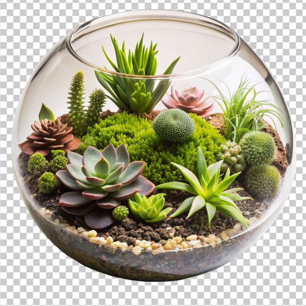 PSD kit de terrário em fundo transparente