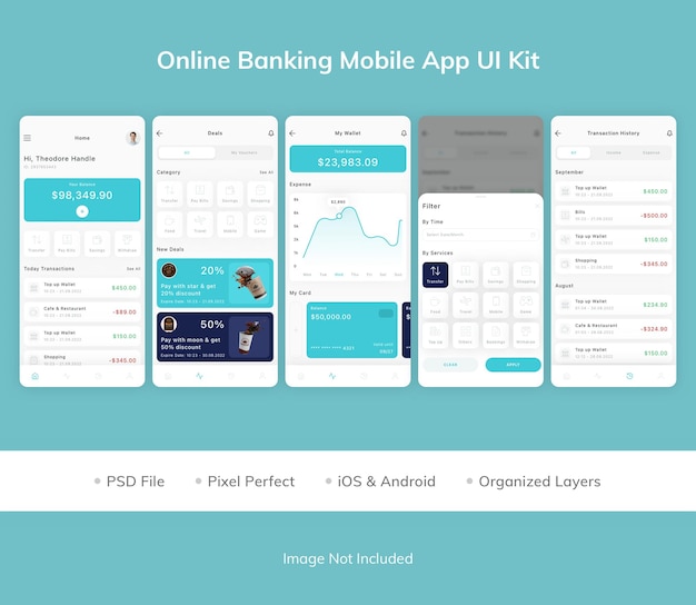 Kit dell'interfaccia utente dell'app mobile di banking online