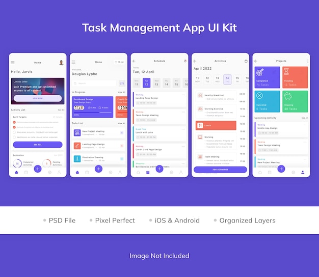 Kit interfaccia utente dell'app per la gestione delle attività