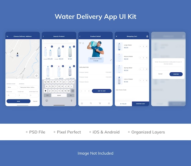Kit D'interface Utilisateur De L'application De Livraison D'eau
