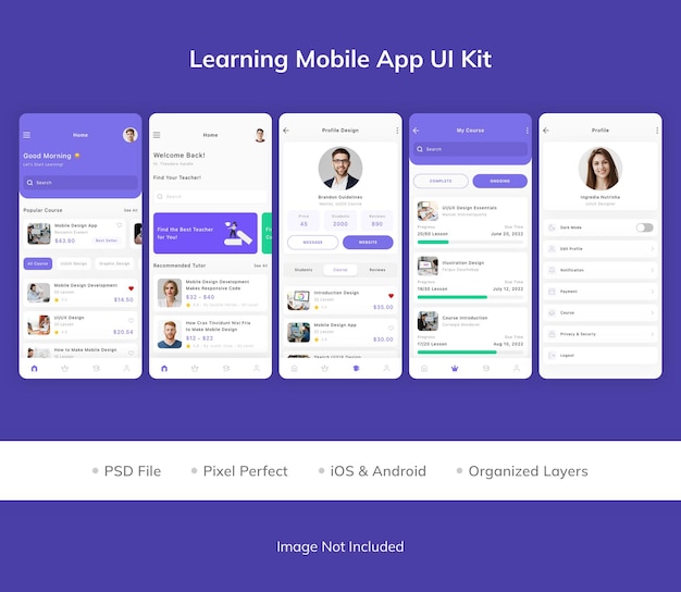 Kit D'interface Utilisateur D'application Mobile D'apprentissage