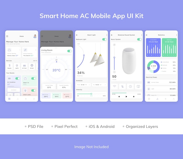 Kit D'interface Utilisateur De L'application Mobile Smart Home Ac