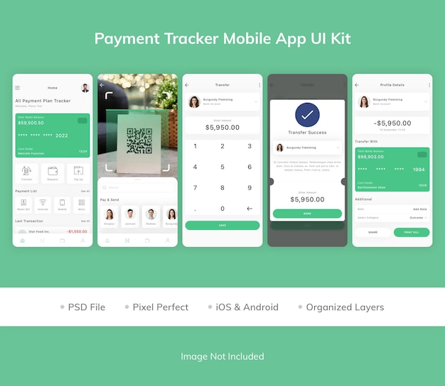 Kit D'interface Utilisateur D'application Mobile De Suivi Des Paiements