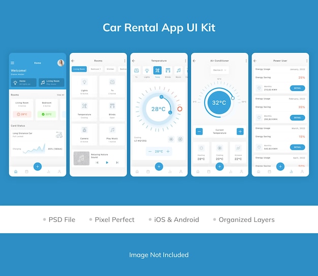 Kit D'interface Utilisateur De L'application Smart Home Concept