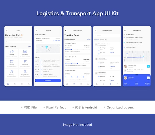 Kit D'interface Utilisateur De L'application De Transport Logistique