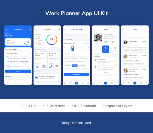 Kit D'interface Utilisateur De L'application Work Planner