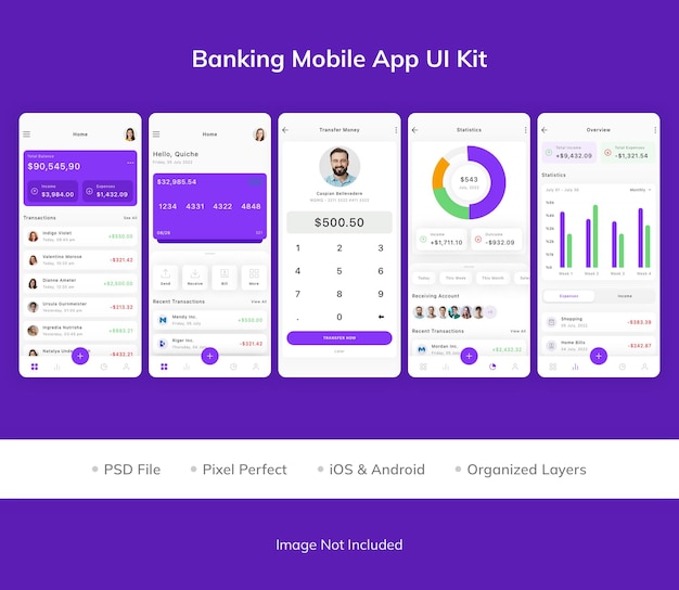 PSD kit d'interface utilisateur pour application mobile bancaire