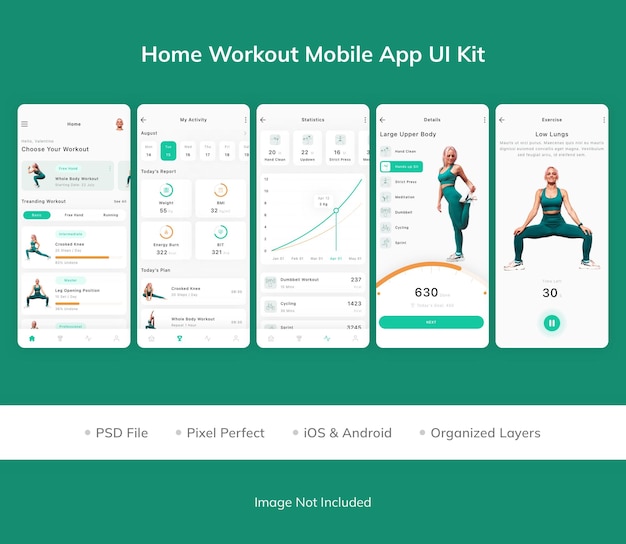 Kit d'interface utilisateur pour application mobile d'entraînement à domicile