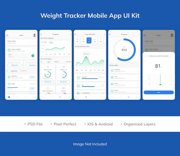 Kit D'interface Utilisateur Pour Application Mobile De Suivi Du Poids