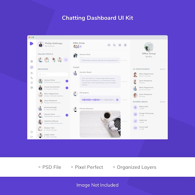 Kit d'interface utilisateur de tableau de bord de discussion