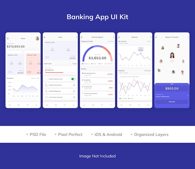 PSD kit de interfaz de usuario de la aplicación bancaria