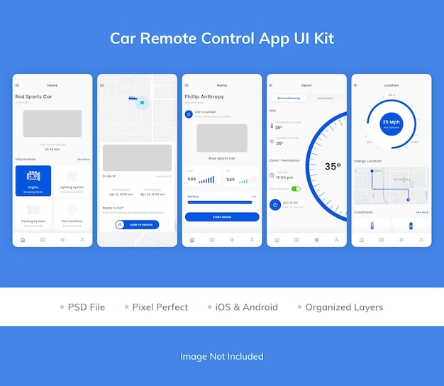 Kit de interfaz de usuario de la aplicación de control remoto del coche