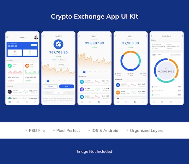 Kit de interfaz de usuario de la aplicación crypto exchange