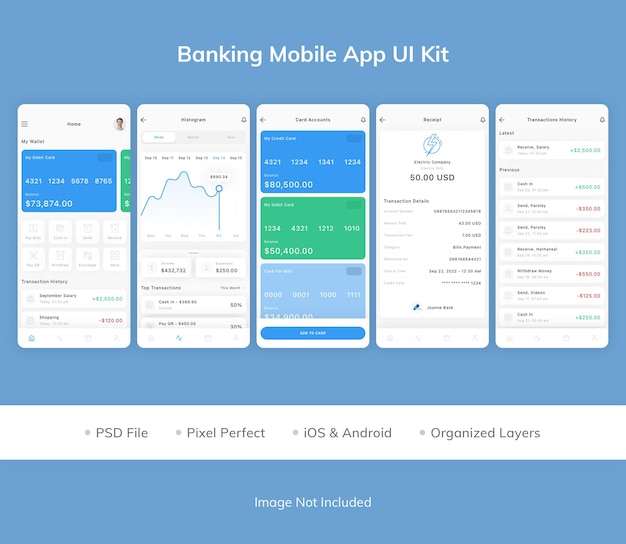 Kit de interfaz de usuario de la aplicación móvil de banca