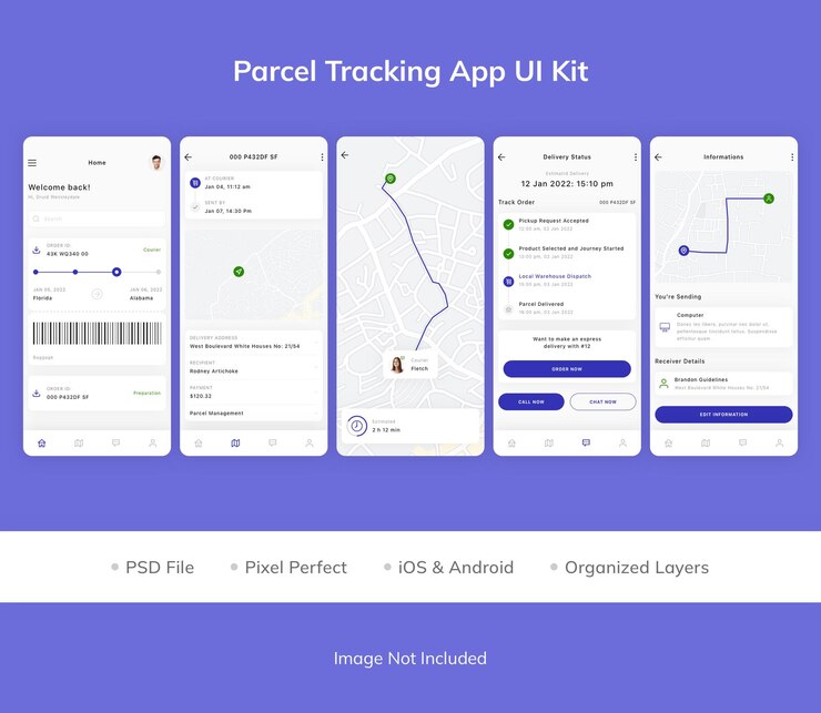 Kit de interfaz de usuario de la aplicación Parcel Tracking
