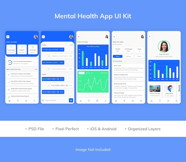 Kit de interfaz de usuario de la aplicación de salud mental