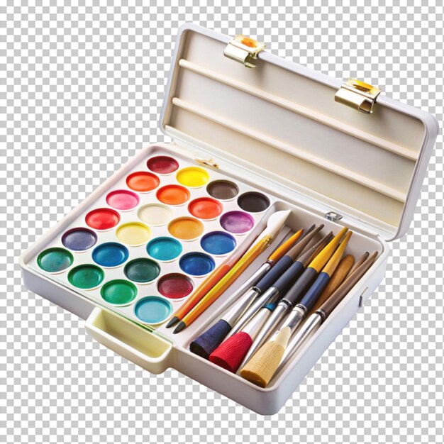 PSD kit d'outils d'eau de couleur sur un fond transparent