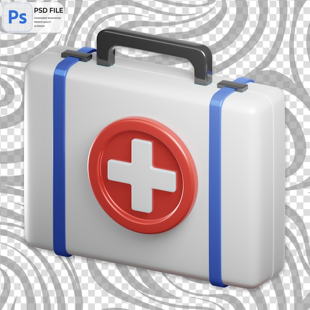 Kit de primeros auxilios 3d render ilustración del icono aislado png