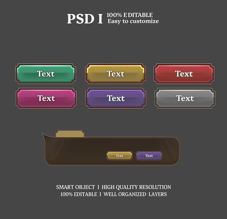 PSD kit ui game game 2d ui antarmuka pengguna game kasual ui kit ui seni ui game kartun ui ui keren