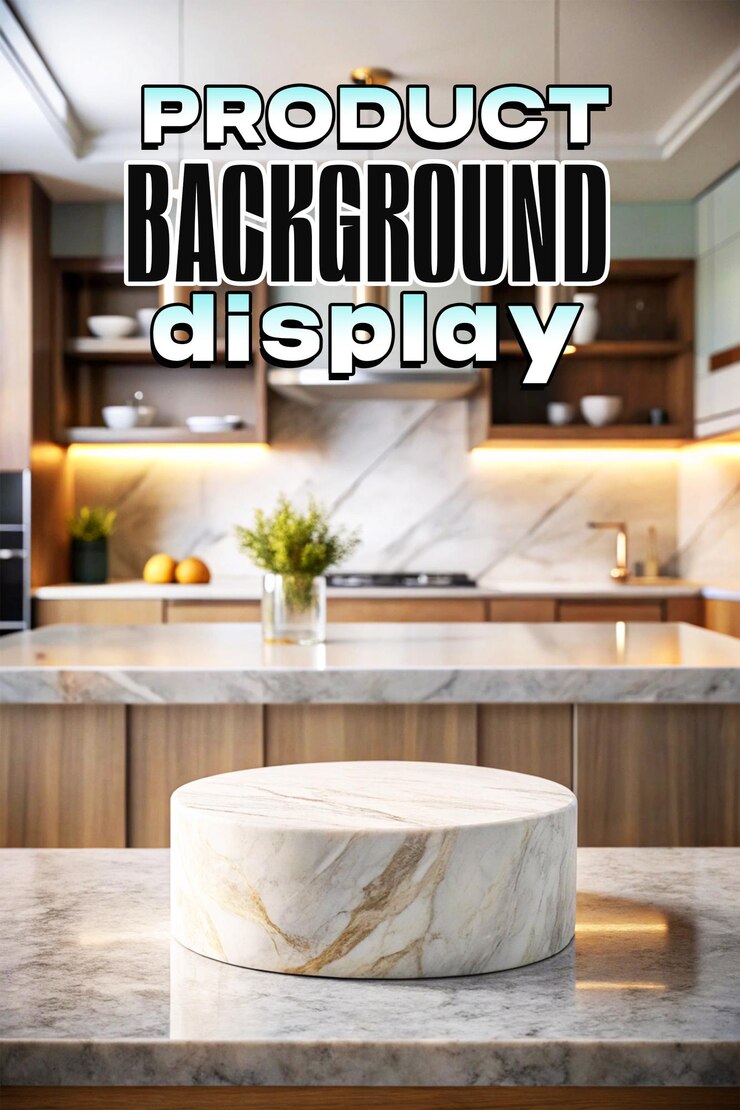 PSD kitchen product 3d podium display for poster background
