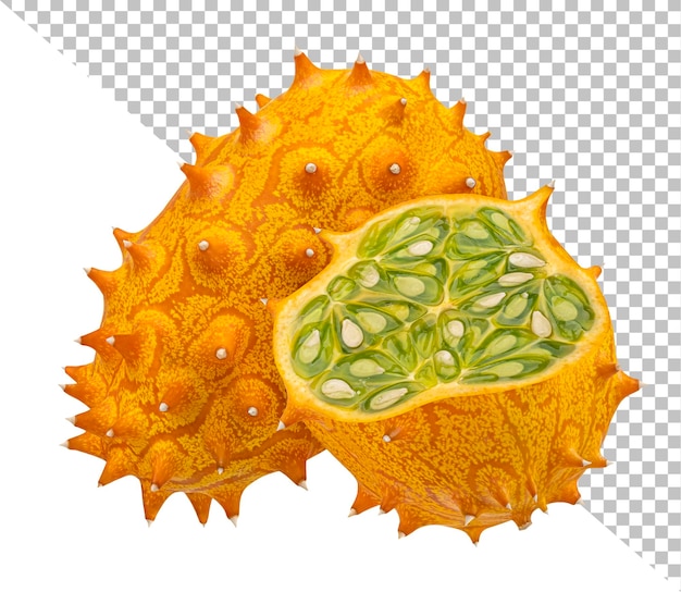 Kiwano. Melões com chifres isolados