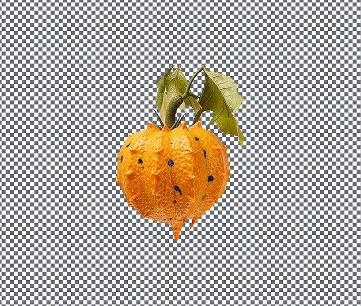 PSD kiwano natural y fresco con cuernos aislado sobre fondo transparente
