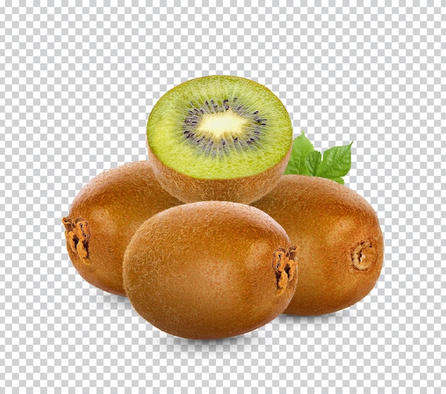 Kiwi Frais Avec Des Feuilles Isolées Psd Premium