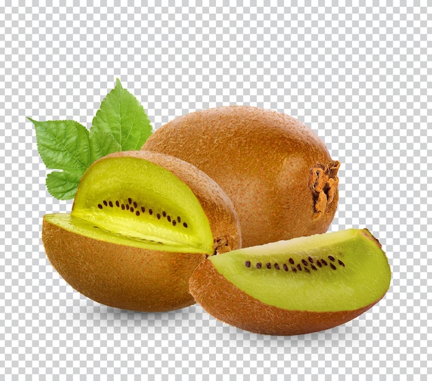 Kiwi con hojas aisladas