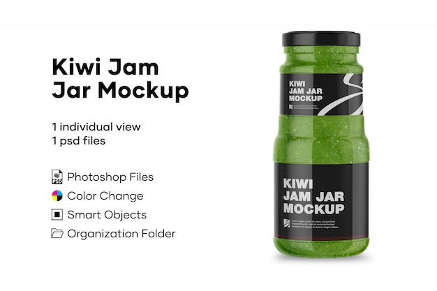 PSD kiwi jam mockup