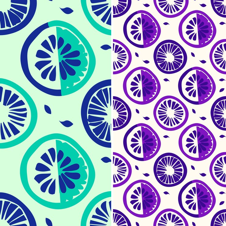 PSD kiwi con sección transversal cortada y diseño simple con simetría vector de patrón único de frutas tropicales