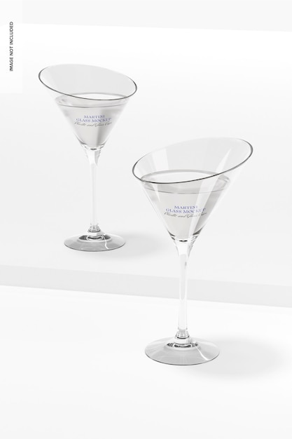 Klare Kristall-Martini-Gläser-Attrappe, Perspektive