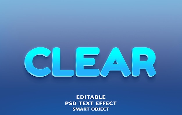 Klares 3d-text-effekt-design