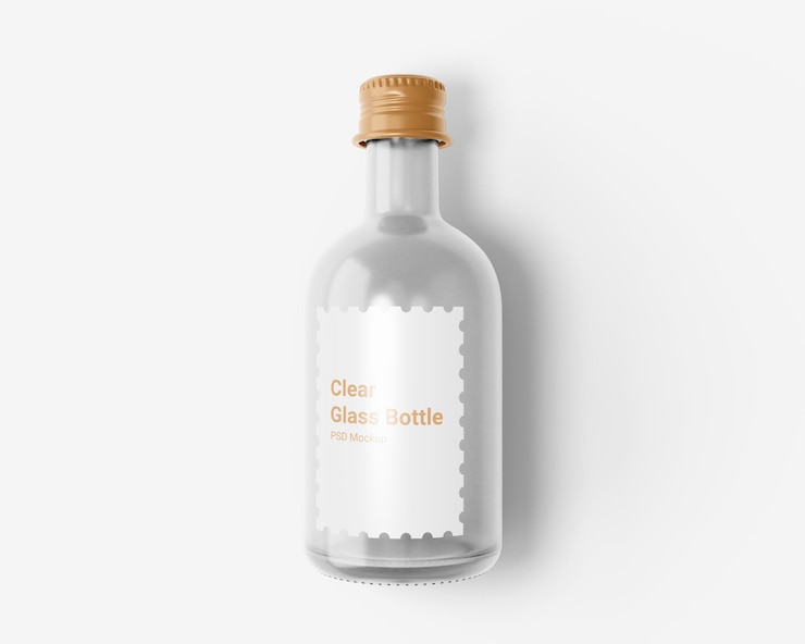 PSD klarglas-trinkflasche mit aluminium-schraubverschluss-modell