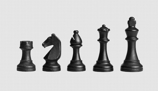 Klassische schwarze Schachfiguren