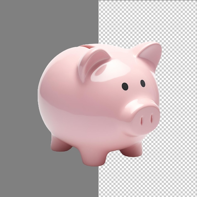 Klassische Sparschweinebank isoliert auf transparentem Hintergrund png psd