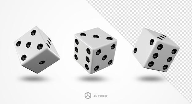 Klassische weiße Würfel mit schwarzen Punkten für Brettspiele und Casino
