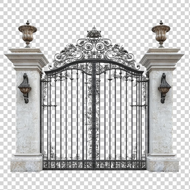 Klassisches antikes Tor mit isolierten Säulen auf durchsichtigem Hintergrund