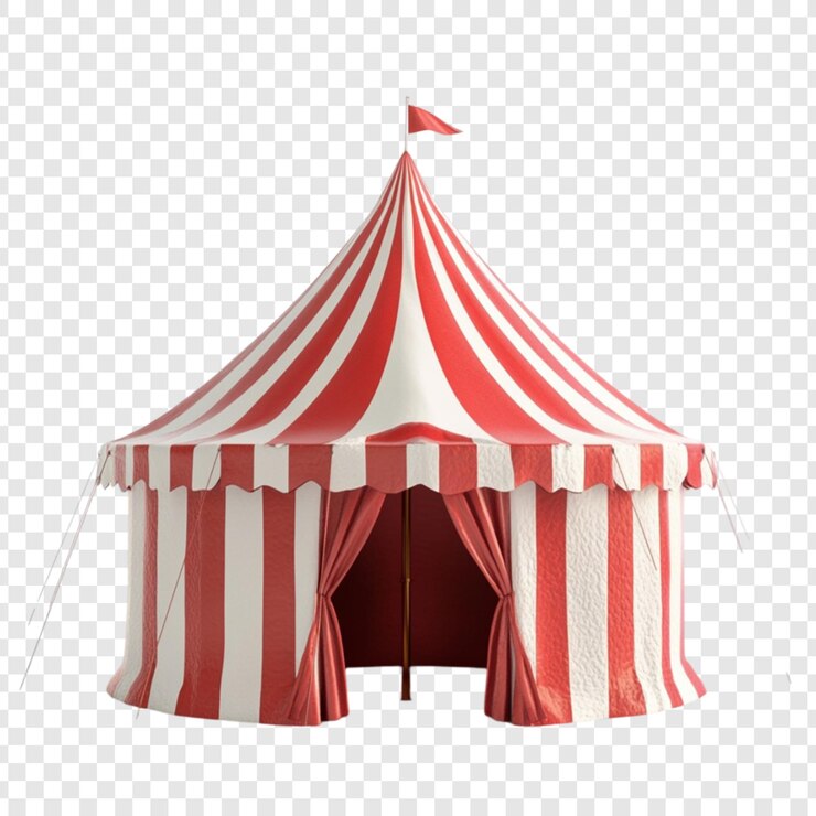 PSD klassisches rot-weiß gestreiftes zirkuszelt festive fun fair