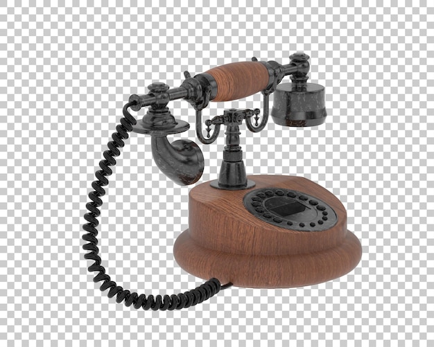 Klassisches Schnurtelefon isoliert auf transparentem Hintergrund, 3D-Darstellung