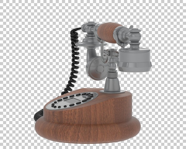 Klassisches Schnurtelefon isoliert auf transparentem Hintergrund, 3D-Darstellung