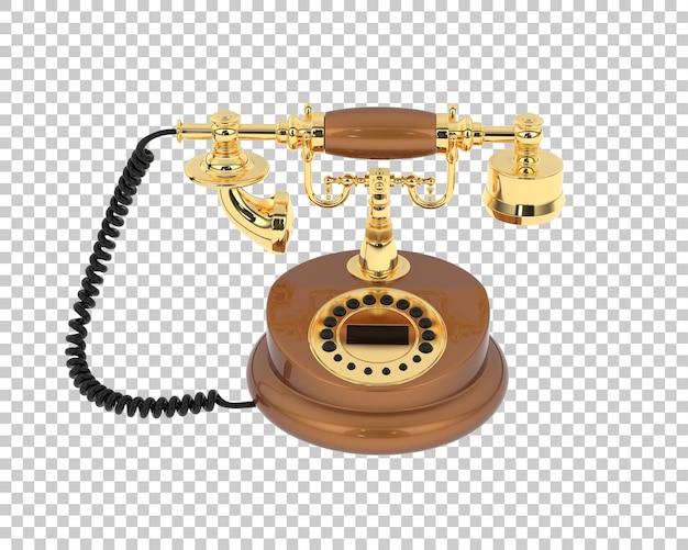 Klassisches Schnurtelefon isoliert auf transparentem Hintergrund, 3D-Darstellung