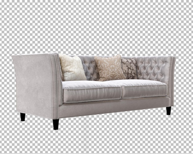 Klassisches Sofa im Wohnzimmer in 3D-Rendering isoliert