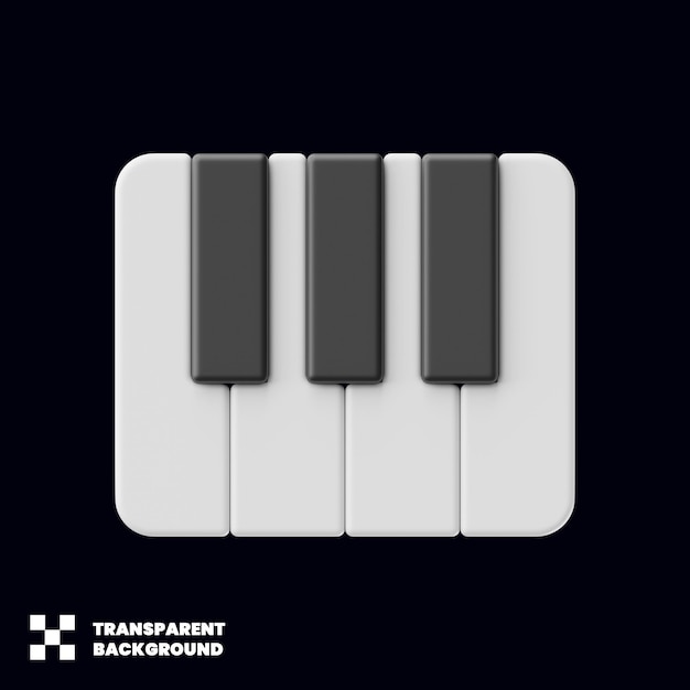 PSD klaviermusik-ikone im minimalistischen 3d-render