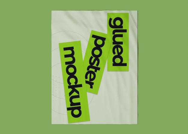 Klebte Poster-Mockup
