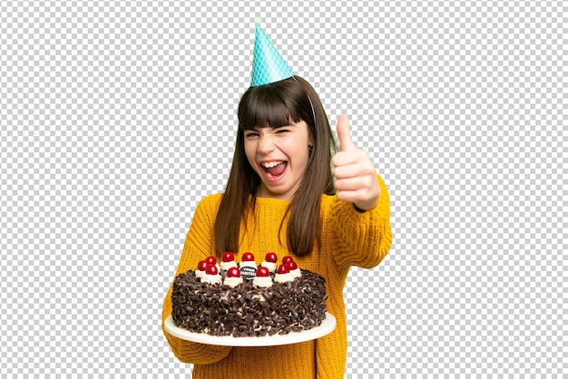 Kleines Mädchen über isolierter Chroma-Schlüssel-Hintergrund