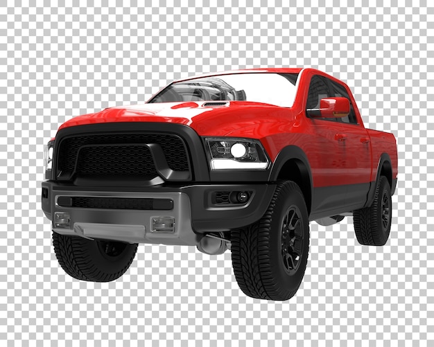 Kleintransporter auf transparentem Hintergrund. 3D-Rendering - Abbildung