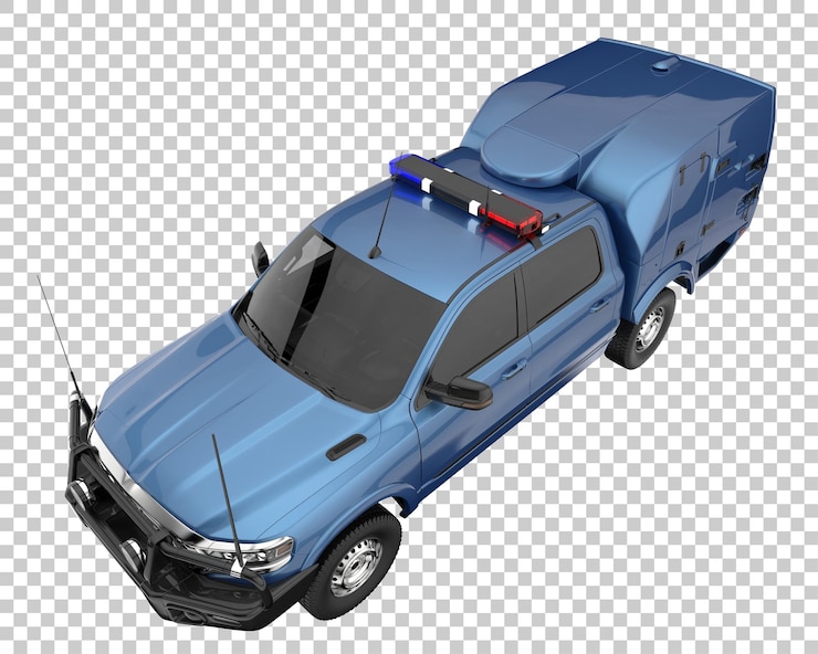 PSD kleintransporter auf transparentem hintergrund. 3d-rendering - abbildung