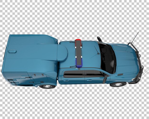 Kleintransporter auf transparentem Hintergrund. 3D-Rendering - Abbildung