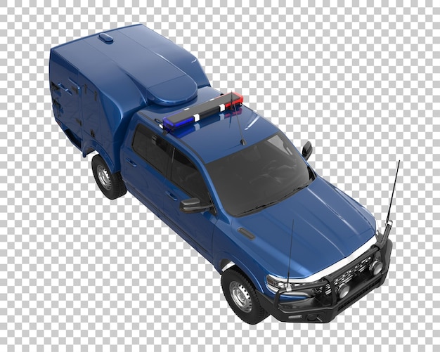 Kleintransporter auf transparentem Hintergrund. 3D-Rendering - Abbildung